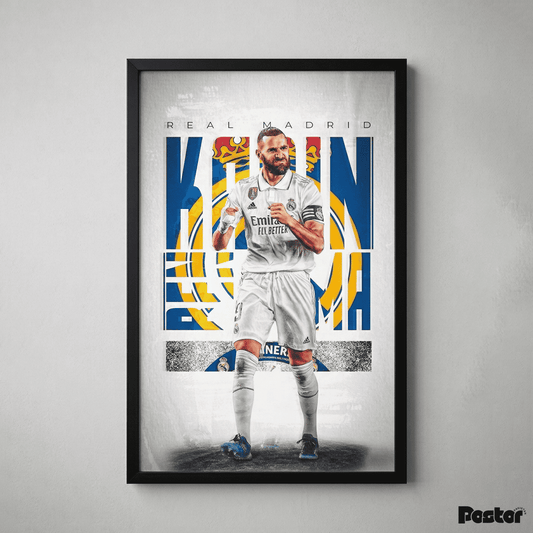 Karim Benzema Real Madrid Legacy Framed Football Poster - #P135
