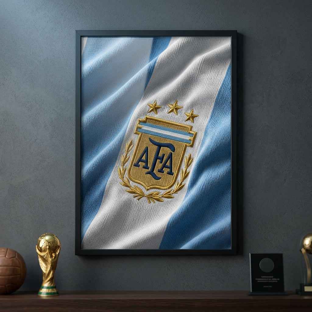 Argentina AFA 3-Star Jersey Texture Poster