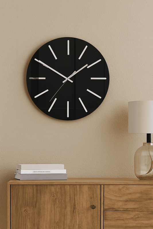 "Eclipse" Modern Minimalist Black Wall Clock #CL001 - Postor.pk