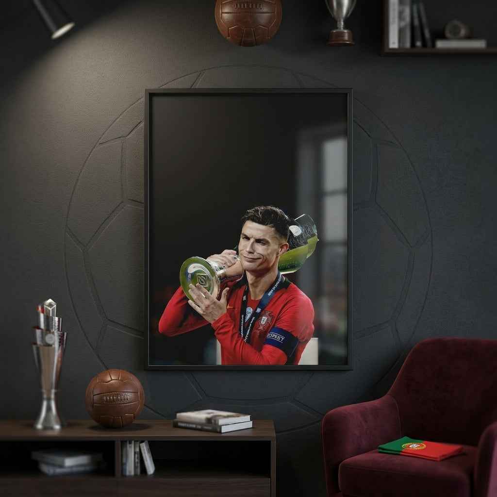 Cristiano Ronaldo Portugal Trophy Celebration Poster