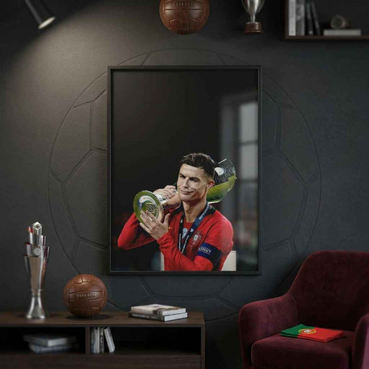 Cristiano Ronaldo Portugal Trophy Celebration Poster