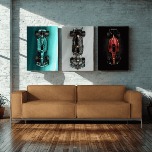 Mercedes & Ferrari Formula 1 Car 3-Piece Framed Poster Set - #P041