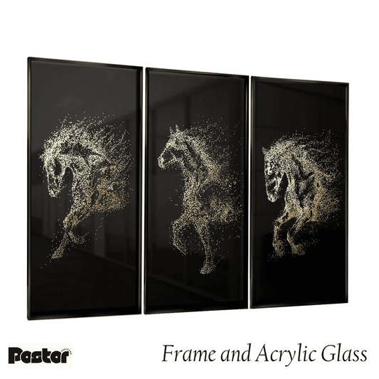 Trio of three Shining Horses - Set of 3 Frames #P108 - Postor.pk