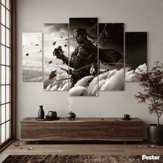 The Ghost of Tsushima | Jin Sakai Samurai Legend 5-Panel Split Canvas Art #S028