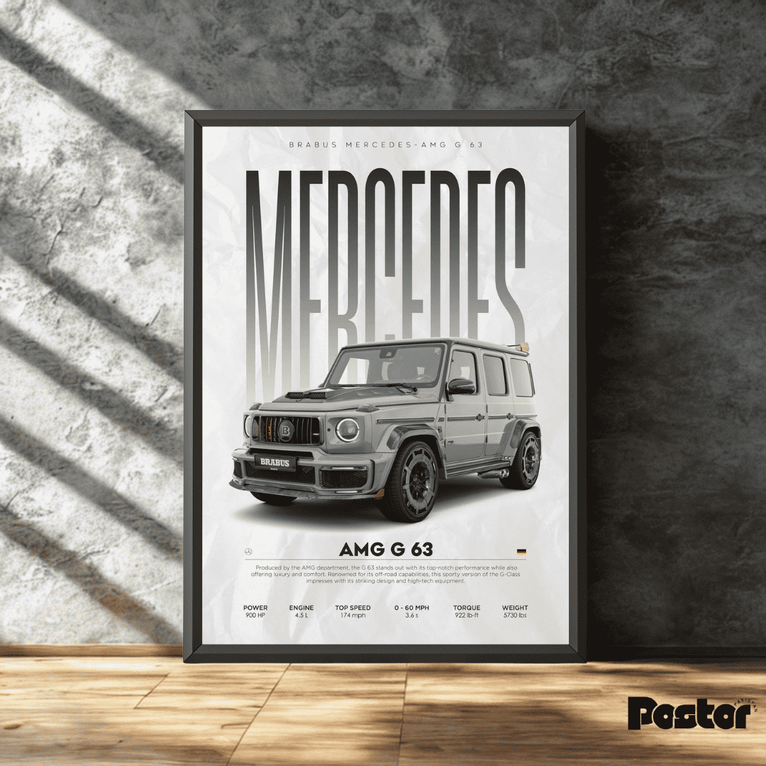 BRABUS Mercedes-AMG G 63 Vehicle Specs Framed Poster - #P051