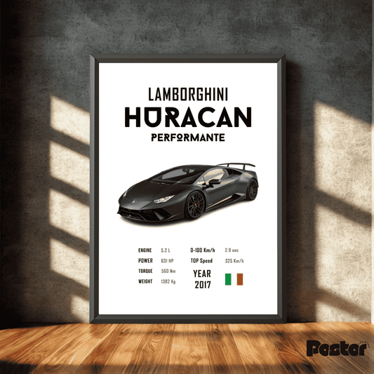 Lamborghini Huracán Evo Framed Art Poster - #P056 - Postor.pk