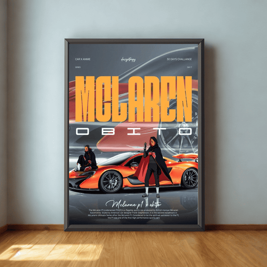 McLaren P1 & Obito Uchiha Anime Art Poster - Postor.pk