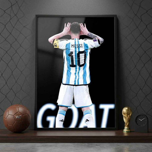 Messi Argentina World Cup Celebration Premium Framed Poster Art