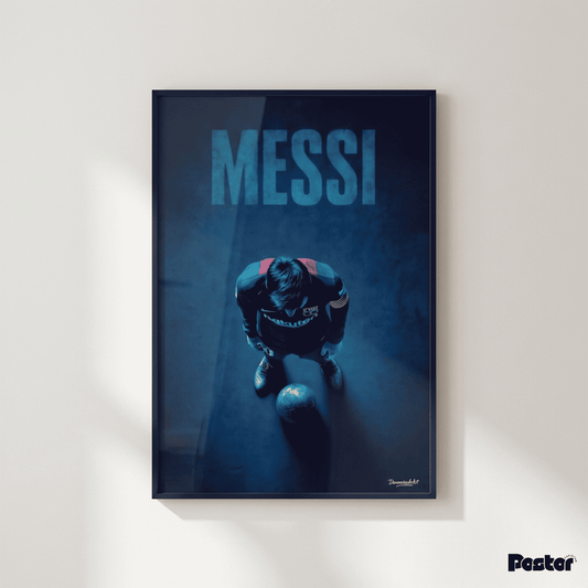 Lionel Messi Blue Focus Barcelona Iconic