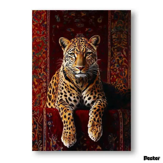 Regal Leopard on Persian Carpet