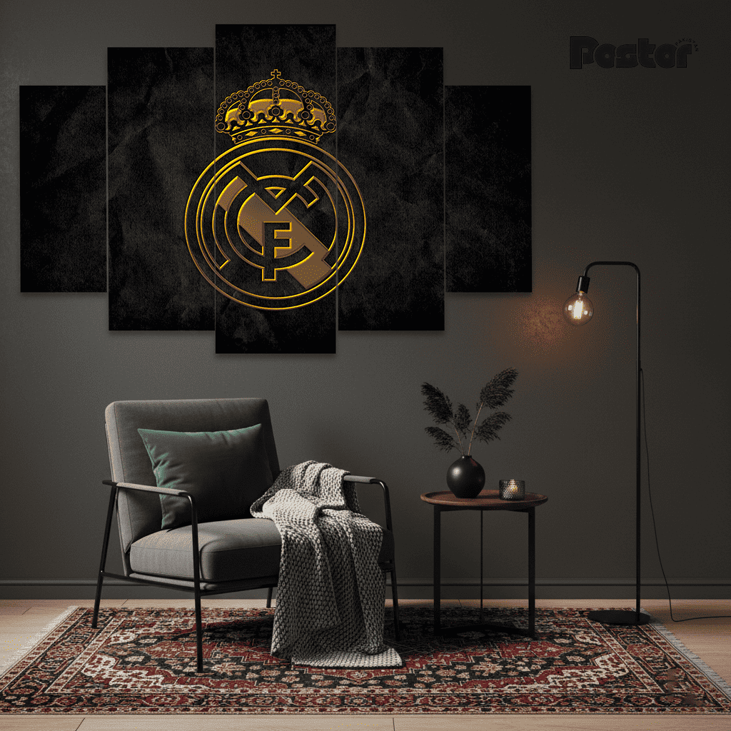 Real Madrid 'Golden Dynasty' 5-Panel Canvas Art Set #S010 - Postor.pk