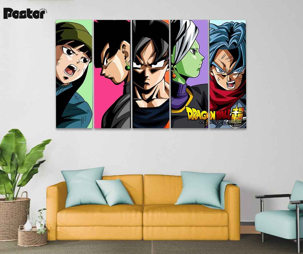 Dragon Ball Super 'Future Trunks Saga' 5-Panel Canvas Set - #S006