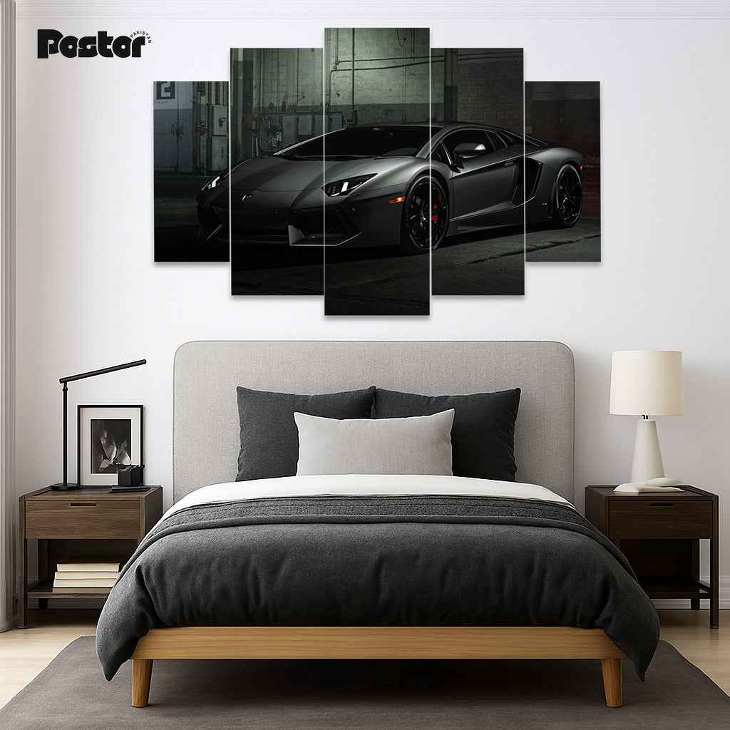 Lamborghini 'Shadow Apex' 5-Panel Canvas Art - #S009