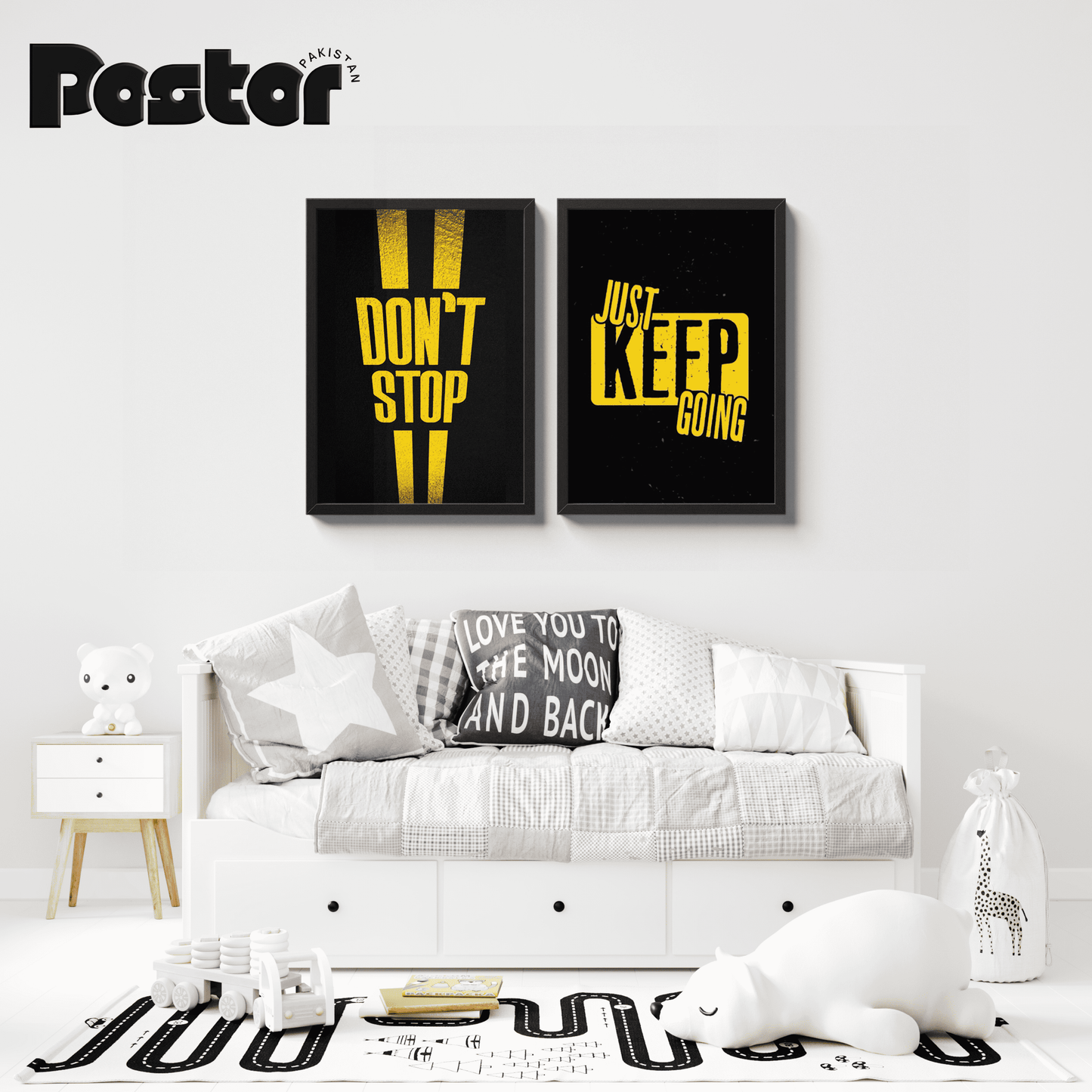 "Don't Stop, Just Keep Going" Motivational Poster Set - #P086