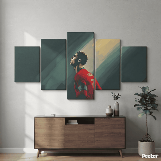 The Legend of CR7 | Cristiano Ronaldo Portugal International 5-Panel Split Canvas Art