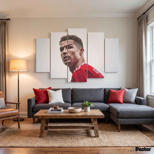 Cristiano Ronaldo 5 Panel Split Art