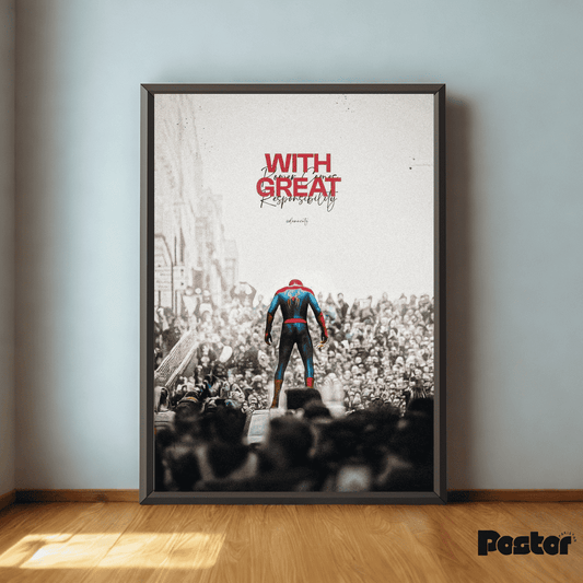 Spider-Man "With Great Power..." Framed Art Poster - #P045