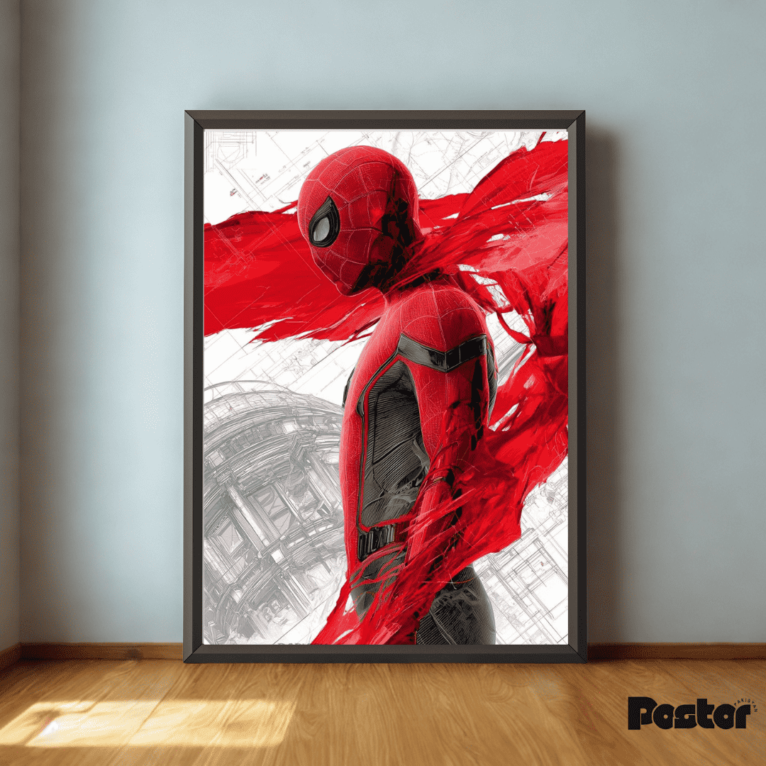 Spider-Man "Red Abstract" Framed Art Poster - #P046