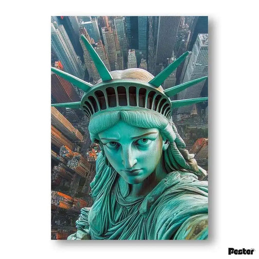 Statue of Liberty Cinematic New York Cityscape