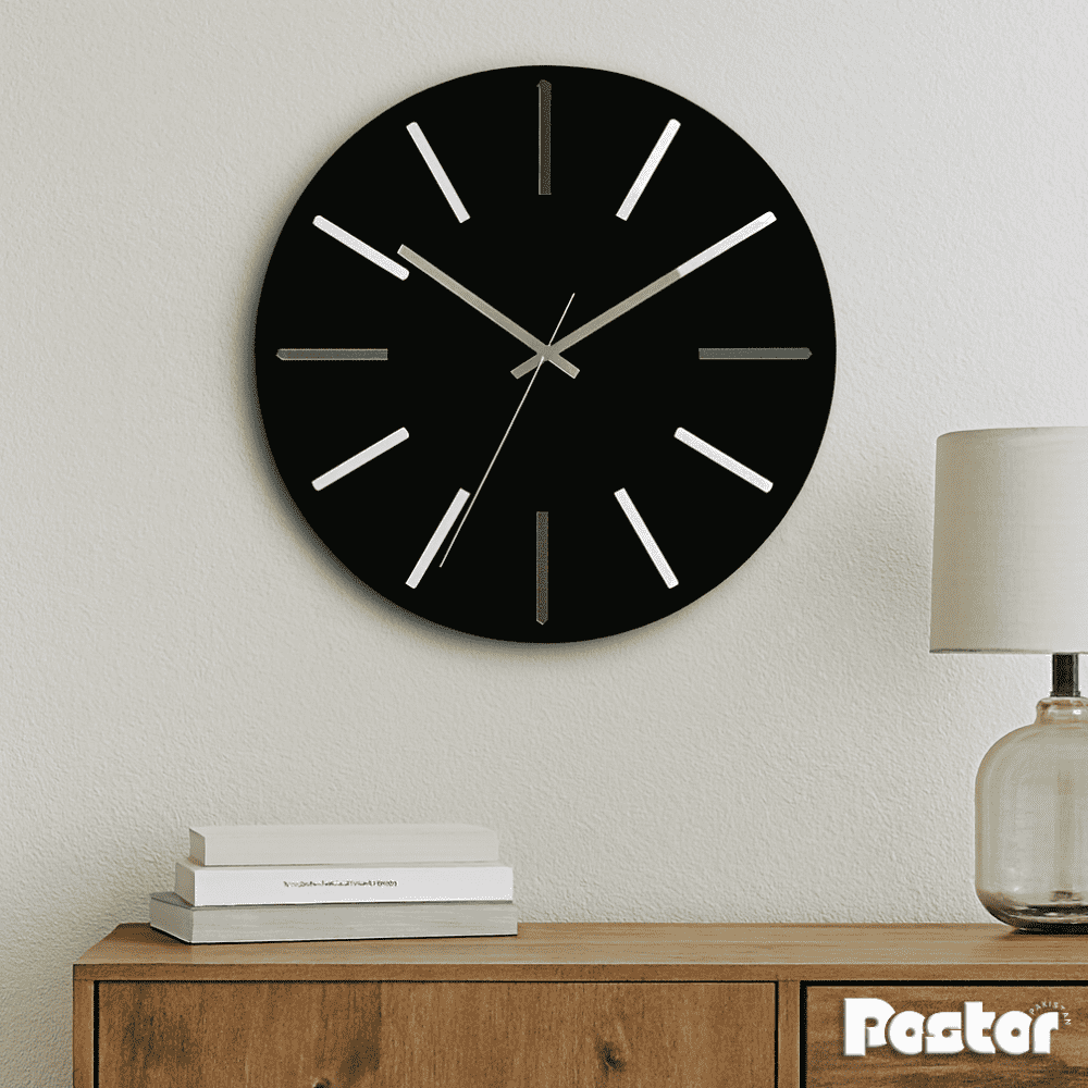 "Eclipse" Modern Minimalist Black Wall Clock #CL001 - Postor.pk