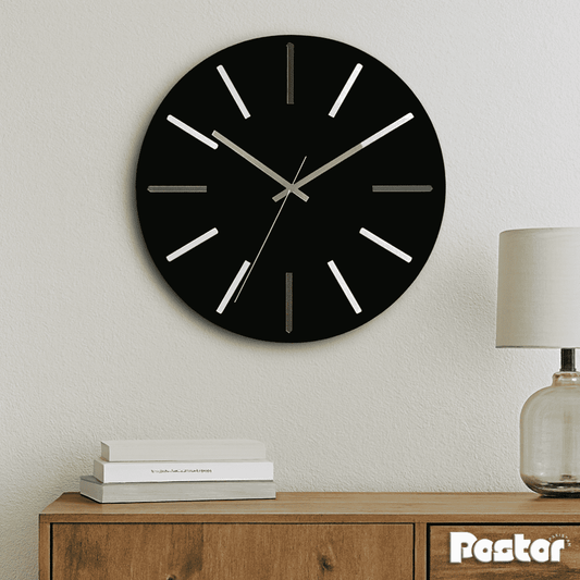 "Eclipse" Modern Minimalist Black Wall Clock #CL001 - Postor.pk