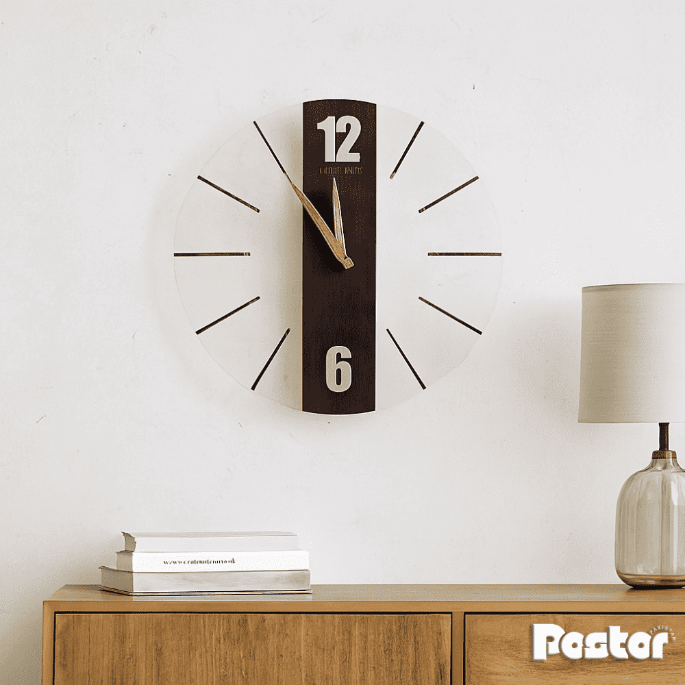 "Timberline" Modern Acrylic Hybrid Wall Clock - #CL003 - Postor.pk