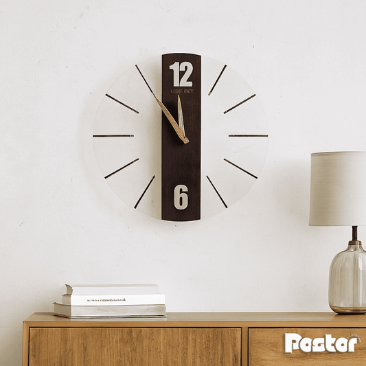 "Timberline" Modern Acrylic Hybrid Wall Clock - #CL003 - Postor.pk