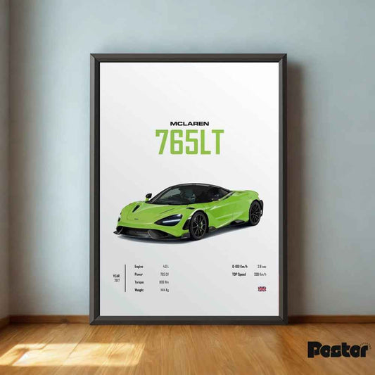McLaren 765LT Specs Framed Poster - #P077