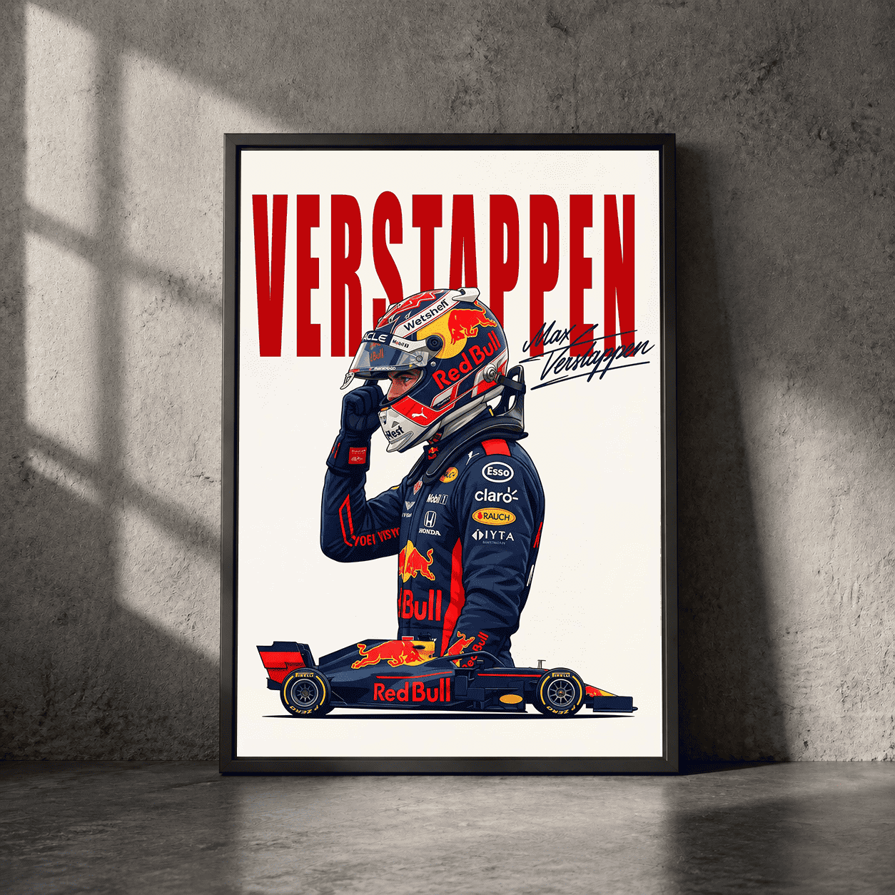 The Legend" — Max Verstappen Red Bull Racing Tribute with Signature - Postor.pk