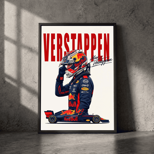 The Legend" — Max Verstappen Red Bull Racing Tribute with Signature - Postor.pk