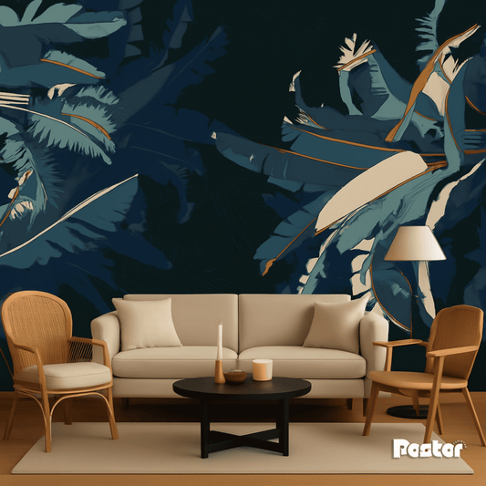 Luxury Midnight Jungle Wall Mural - Wallpaper - #W004 - Postor.pk