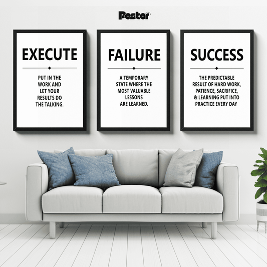 Execute Failure Success - Framed Poster Set #P092
