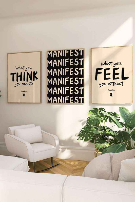 Manifest Law of Attraction 3-Piece Framed Poster Set - #P035