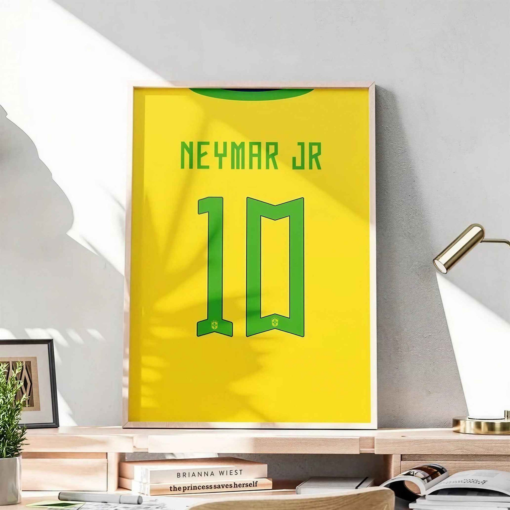 Neymar Jr Number 10 Framed Poster