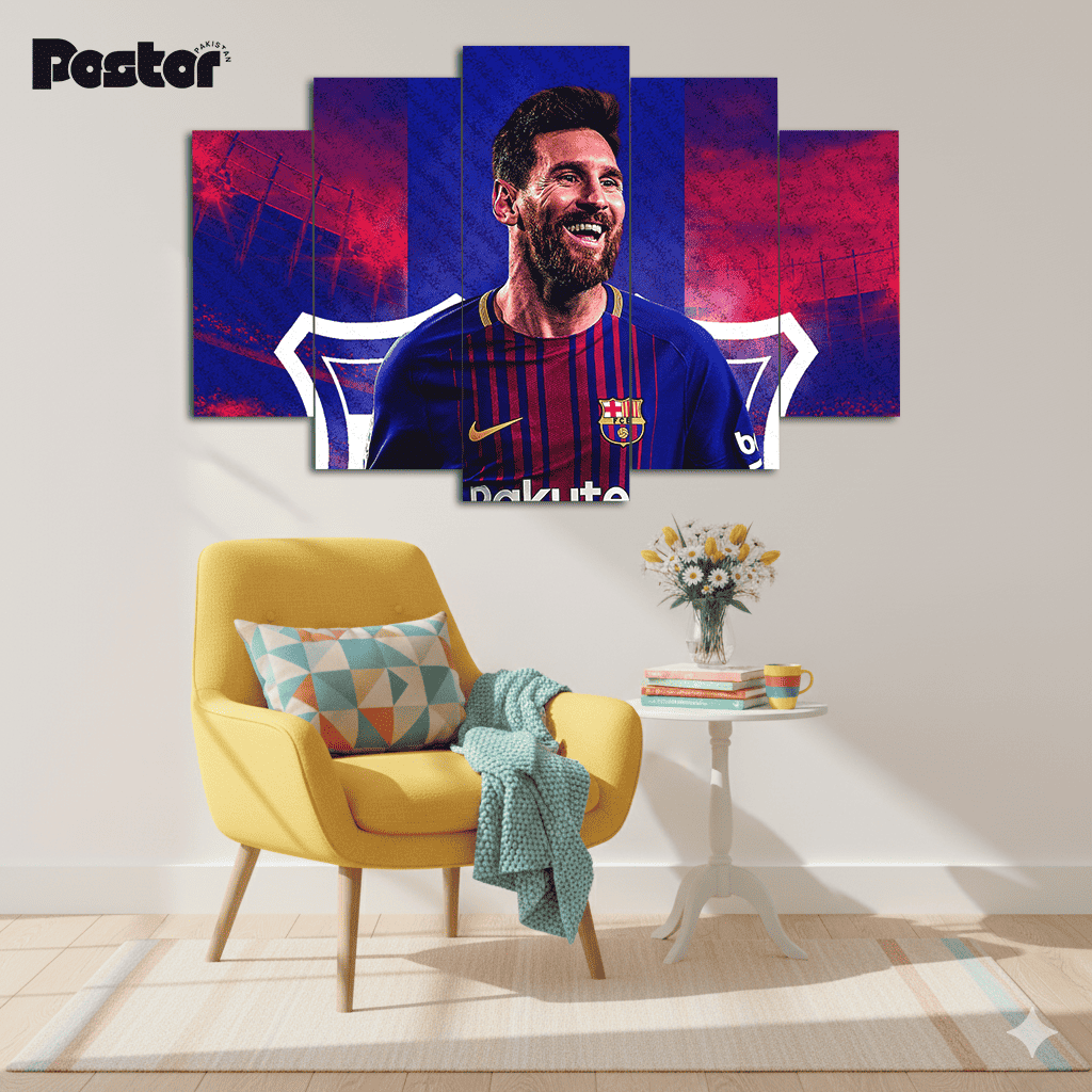 Lionel Messi 'Catalan Legend' 5-Panel Canvas Art #S015 - Postor.pk