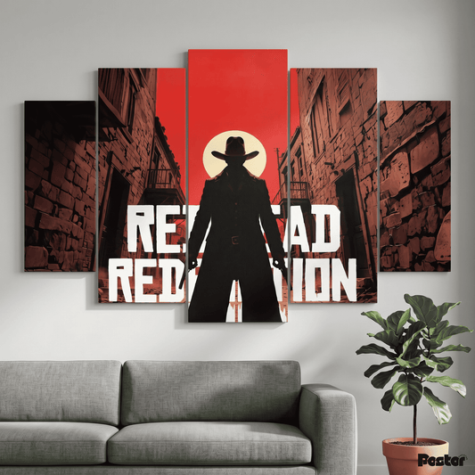 Red Dead Redemption 5-Panel Split Art